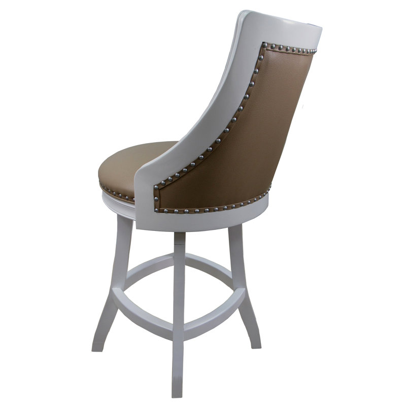 Tabouret pivotant Irminger, Tabouret de comptoir (siège d'une hauteur de 26 p, Brun