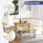 3-Piece Reversible Solid Pine Corner Breakfast Nook Dining Set-410504935