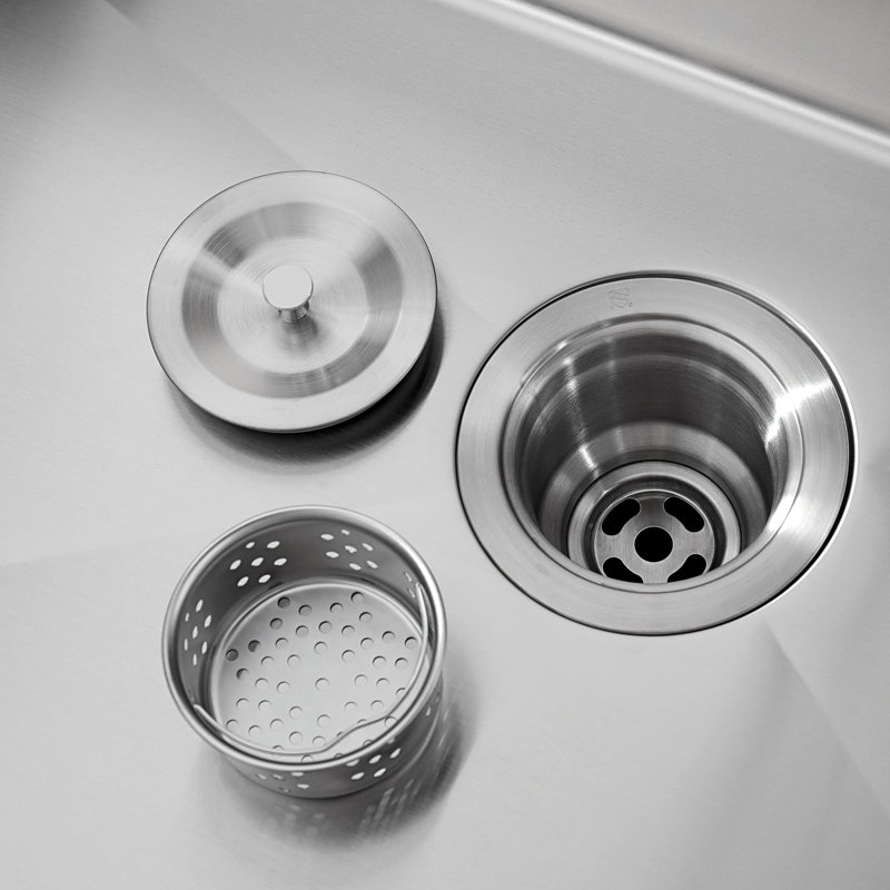 Évier de cuisine en acier inoxydable encastrable 33 po x 22 po. Gris foncé, simple cuve avec accessoires, évacuation rapide de qualité, évier encastré 33 po x 22 po x 10 po. Drainage, durabilité accrue