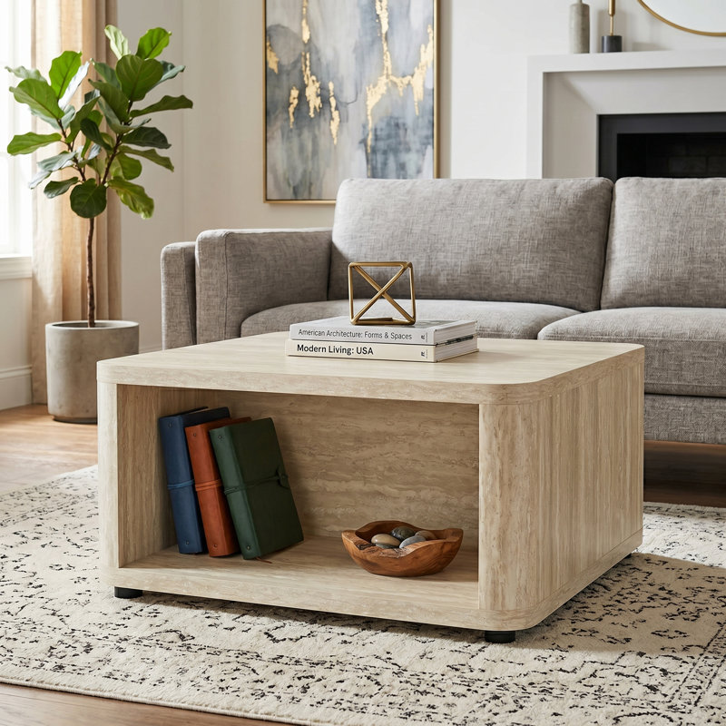 Table basse carrée 31,5 po Caomhan, Tavertine