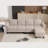 Convertible Sectional Sofa With Storage,L-Shaped Sofa,Four-Seater Sofa,Modern Linen Fabric Sectional Couches For Living Room, Beige-1556265131