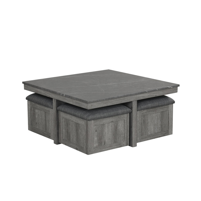 Ensemble de 5 tables basses grises 5 pièces