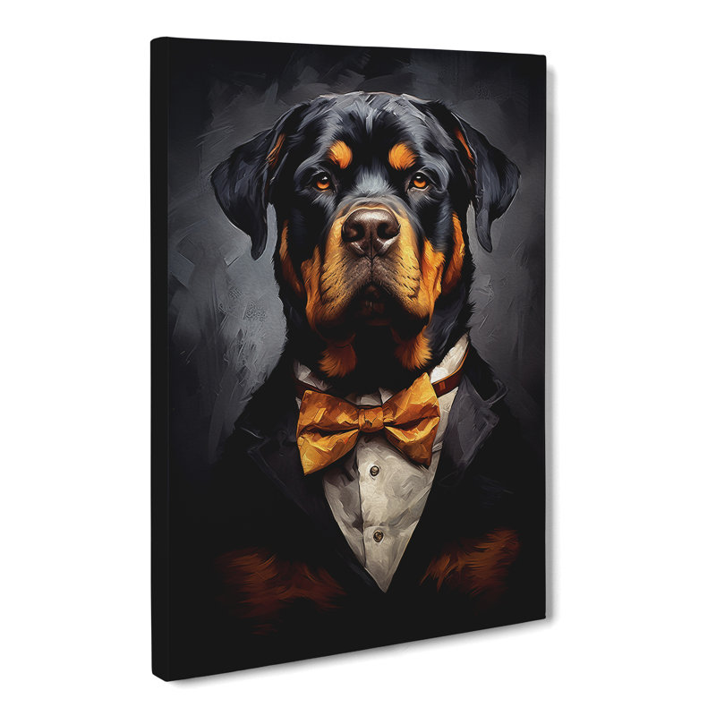 Rottweiler Informel - Wrapped Canvas, 60cm H x 40cm W x 3cm D