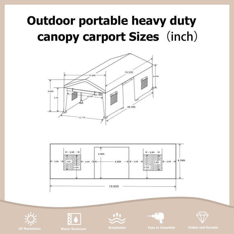 Remise de garage en polypropylène, Gris, H 117,96 po x l 146,04 po x P 241,80 po