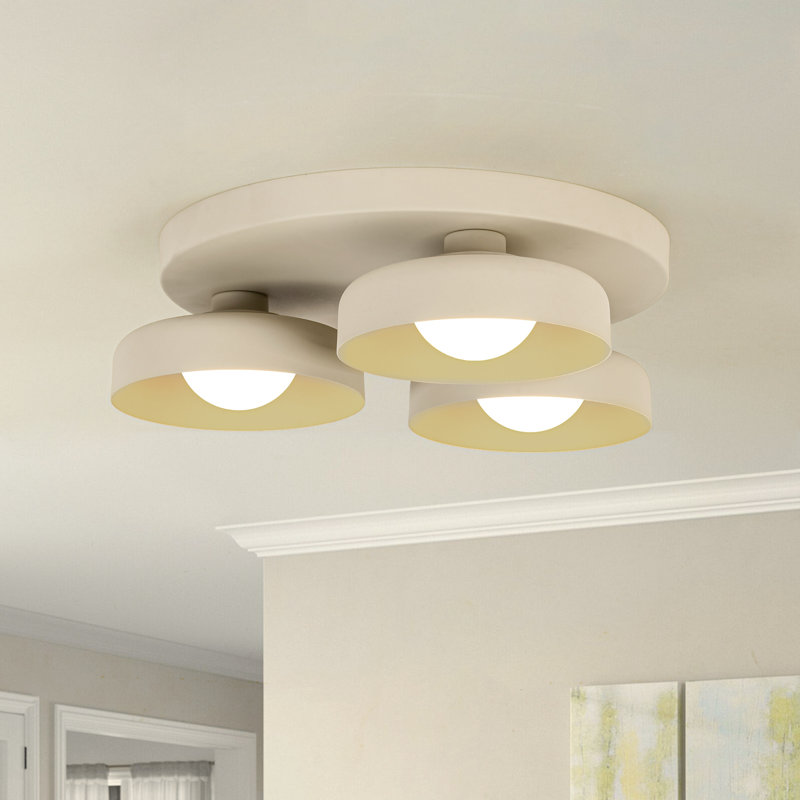 3-Light Nordic Dome LED Flush Mount Ceiling 