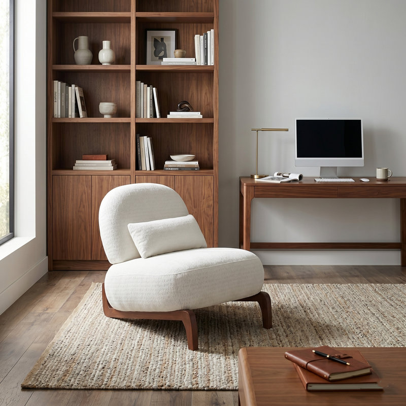 Upholstered Accent Chair, White