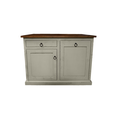 Farmhouse 48" Solid Wood Kicthen Island with trash bin compartment