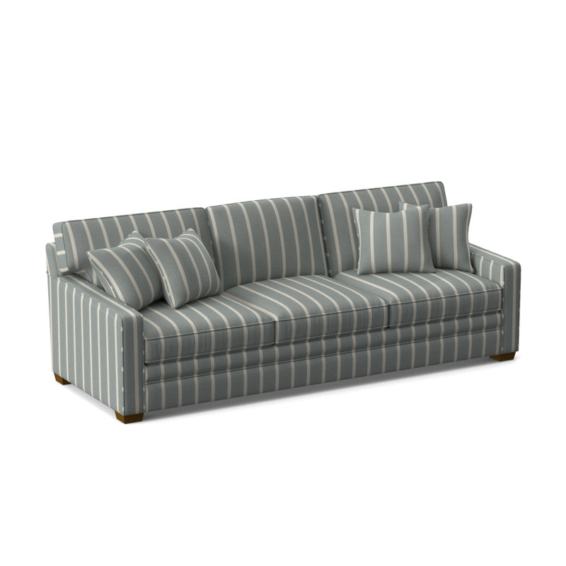 Gramercy Park Sofa, Light Blue and White Stripe; 0256-54, Havana Finish