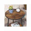 Table d'appoint ronde à 2 niveaux avec tablette de rangement