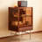 Nut-brown Solid Wood+Tempered Glass+Stainless Steel Display Cases