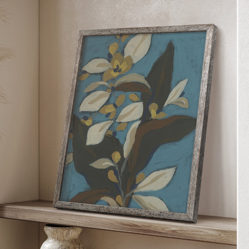 Blue Shadow Garden I, reproduction encadrée - bois massif, H 11 po x l 9 po