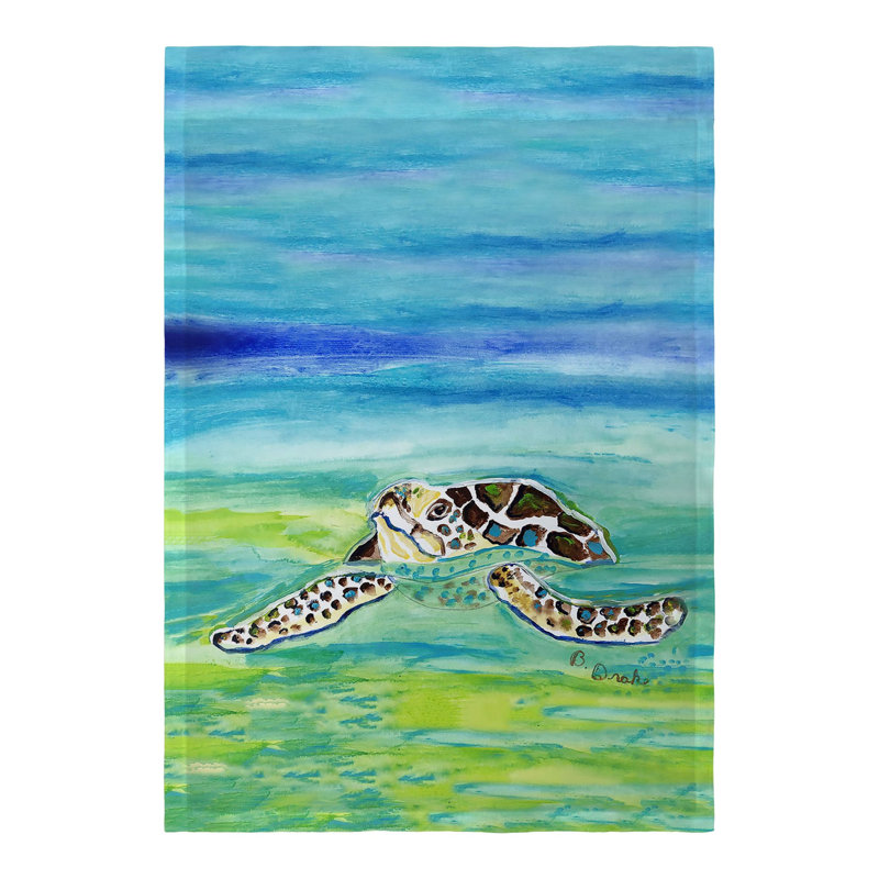 Drapeau de jardin en polyester 18 x 12,5 po Sea Turtle