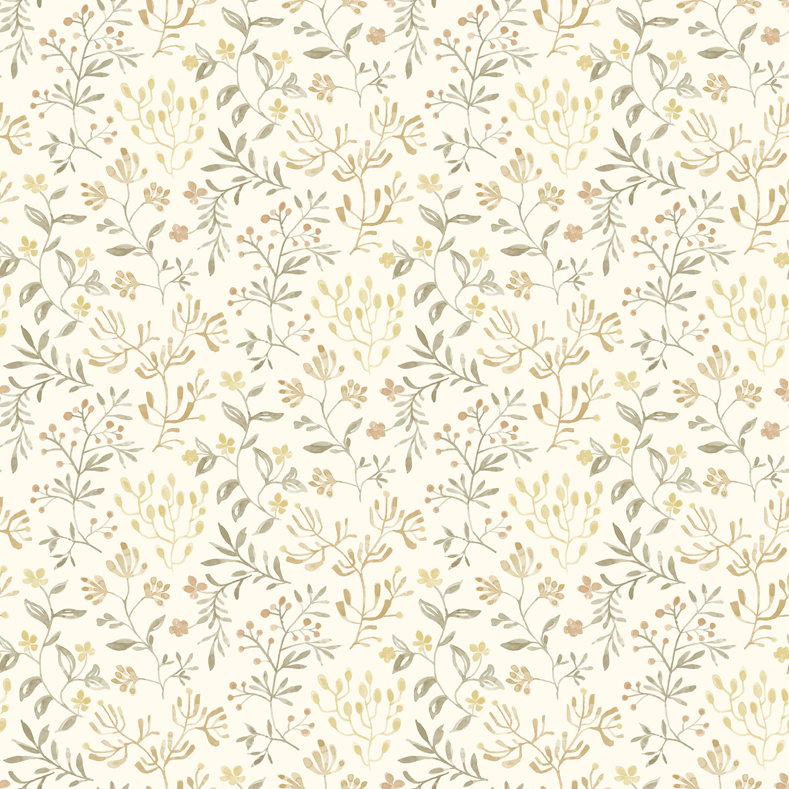 Siren Prepasted Floral Wallpaper, Yellow