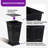 23"H Tall Metal Outdoor Planter Set of 2, Black Tapered Steel Planters with Removable Partition & Drainage Holes, Large Garden Pots for Porch, Patio, Balcony, All-Weather Classic Estate Design