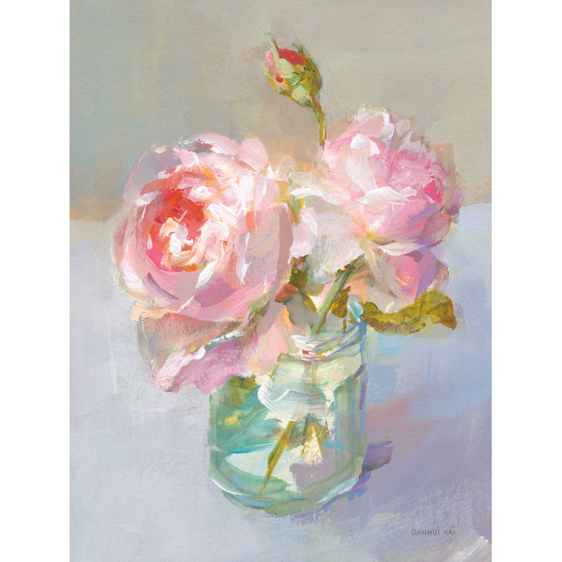 Sweet Roses I - reproduction sur toile tendue, H 16 po x l 12 po