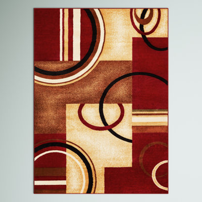 Carlei Arcs & Shapes Red Modern Rug