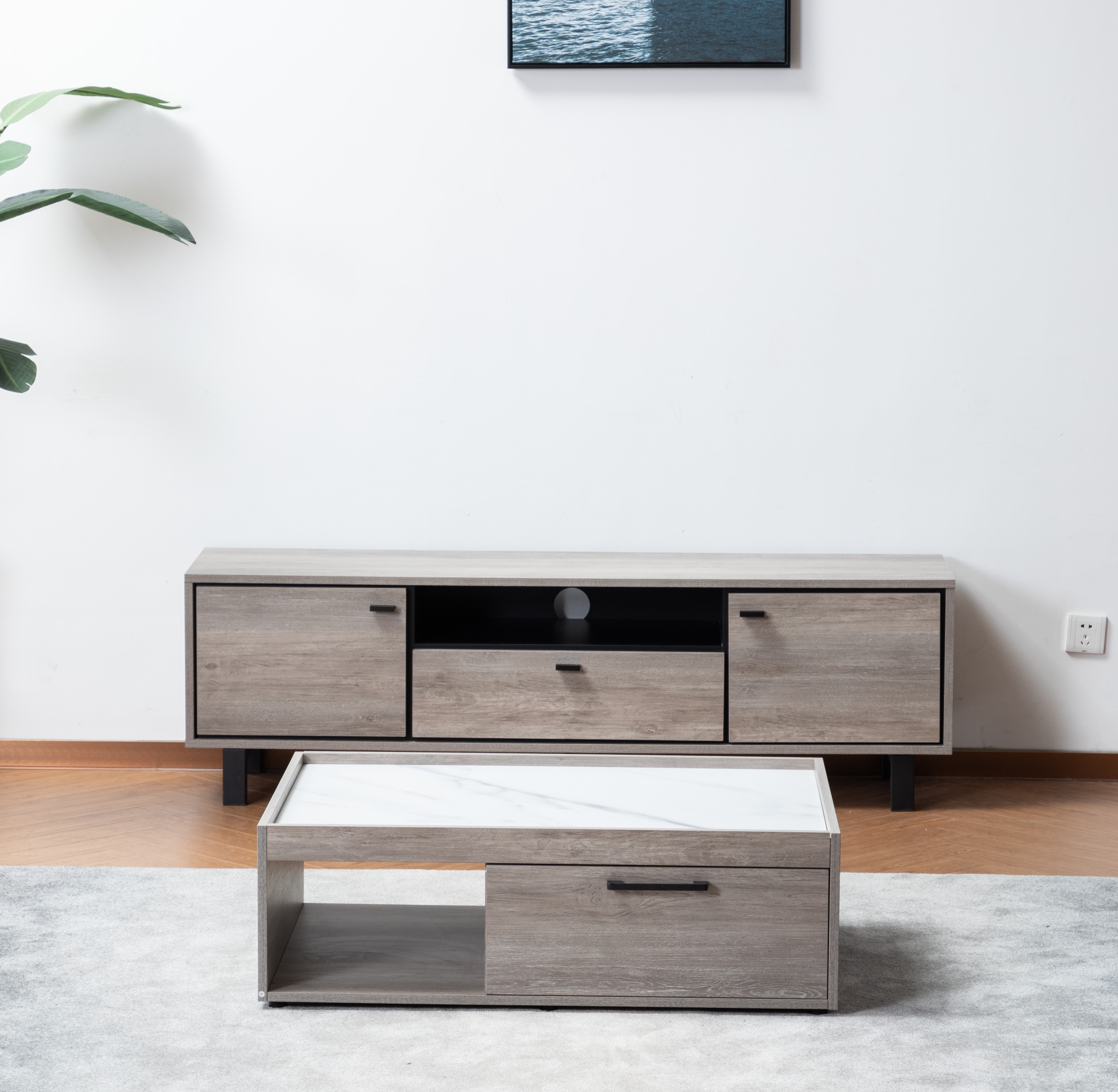 Tv stand deals and table set