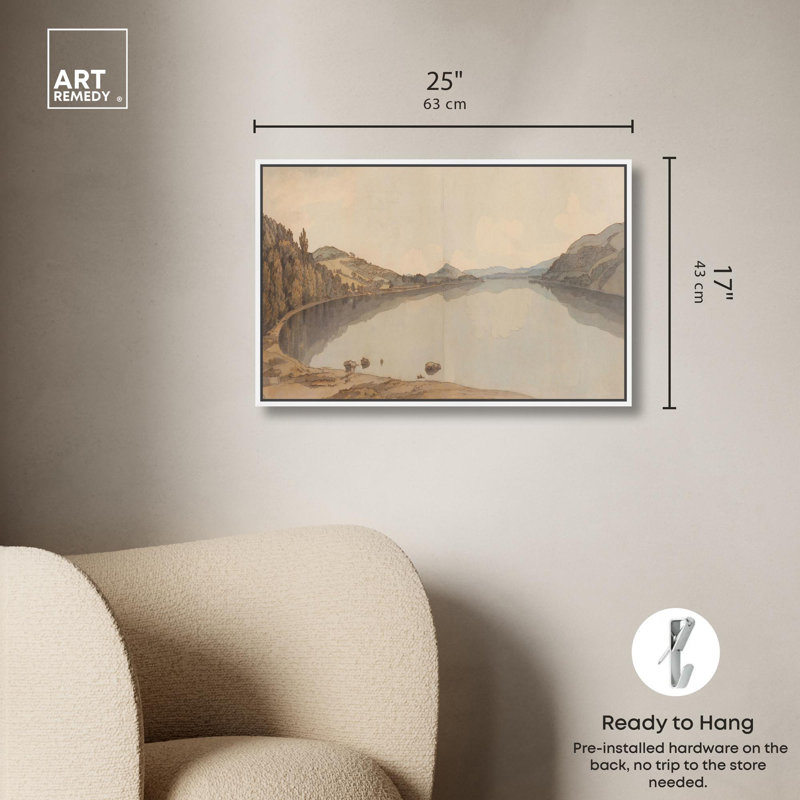 «Lake Windermere», toile classique par Art Remedy, H 11 po x l 16 po, Cadre blanc