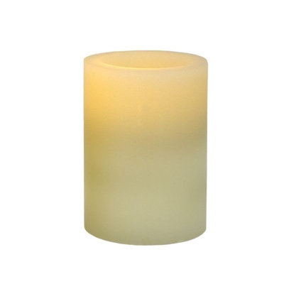 Bougie pilier en cire ivoire sans flamme