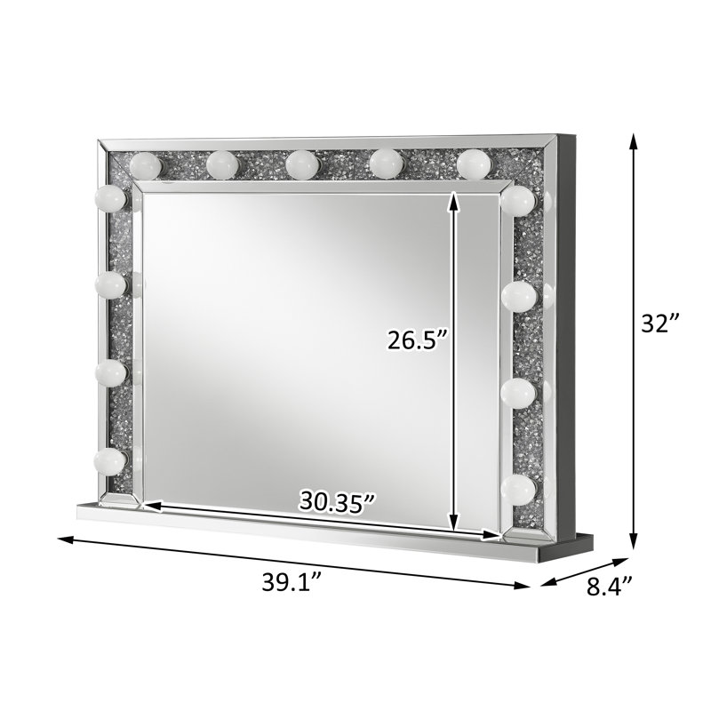 Engineered Wood Rectangle LED Floor Mirror