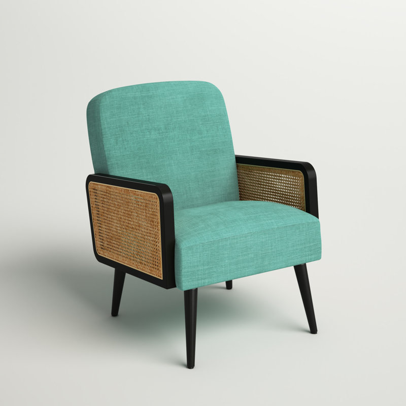 Fauteuil rembourré Sonnet, Mélange de polyester bleu sarcelle