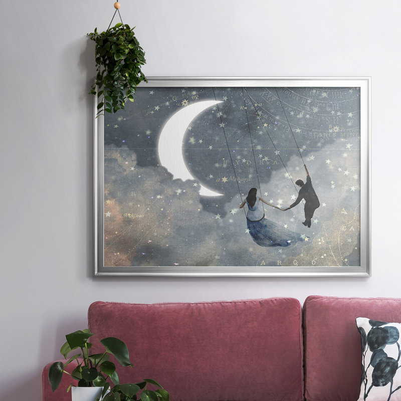 " Celestial Love I ", Silver, 18" H x 26" W x 1.5" D