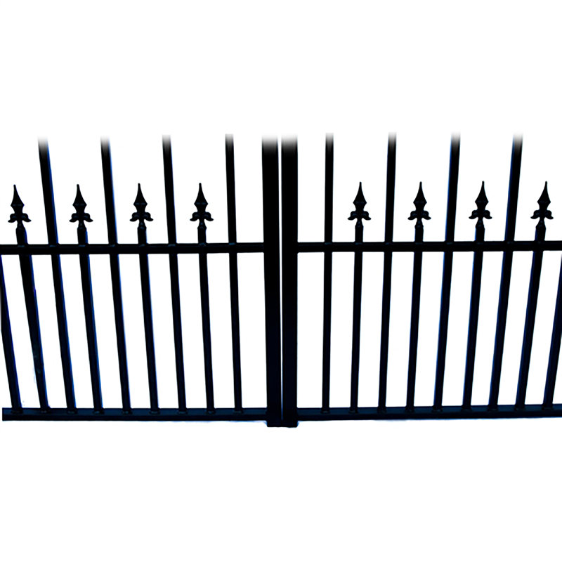 Barrière d'allée à deux battants avec barrière pour piétons Prague, H 72 po x l 216 po x P 1,58 po