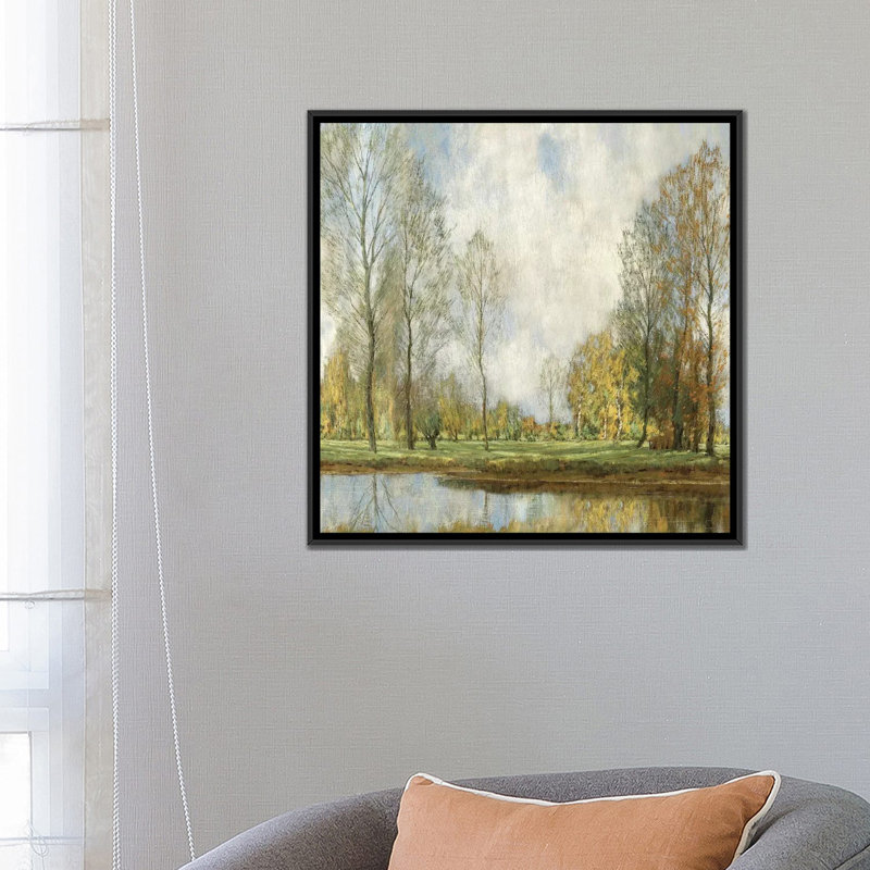 «Down by the Water I», reproduction sur toile, H 18 po x l 18 po x P 1,5 po, Toile avec cadre noir, Pas de tapis