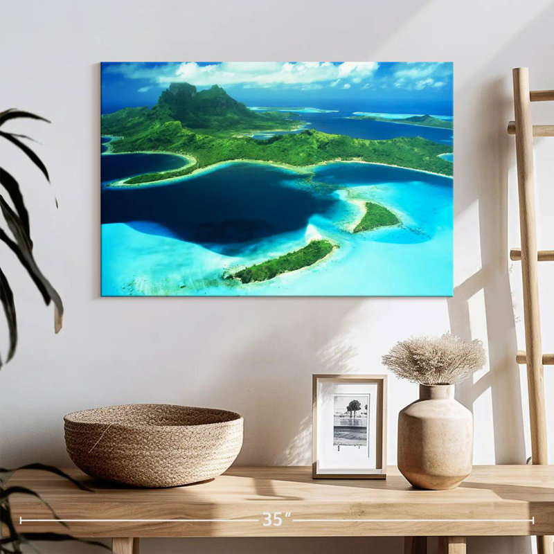 Gillard Bora Bora vue d'en haut, H 16 po x l 24 po