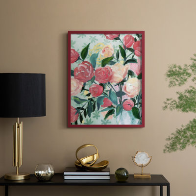 «Painted Posies II», reproduction encadrée - bois massif