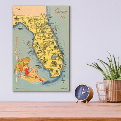  «Florida Post card 6» par Wild Apple Portfolio, art mural en verre, 12 po x 16 po