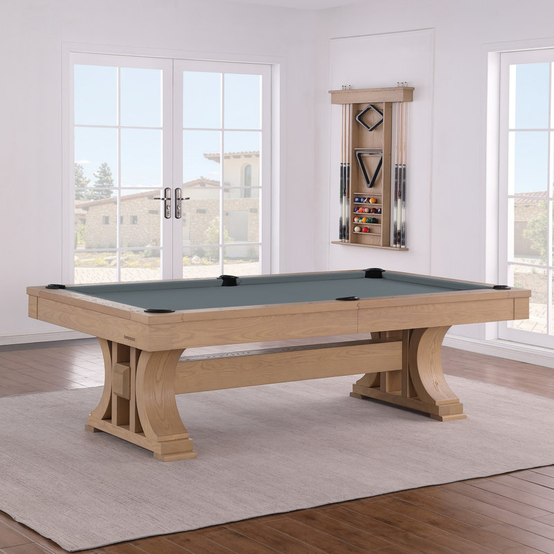 Table de billard en ardoise 8 pi Madero Madero, Bleu poudre, Oui, Frêne clair brossé