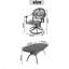 Ensemble de salle à manger toutes saisons en fonte d'aluminium, avec chaises pivotantes et table avec cadre noir-1805089011