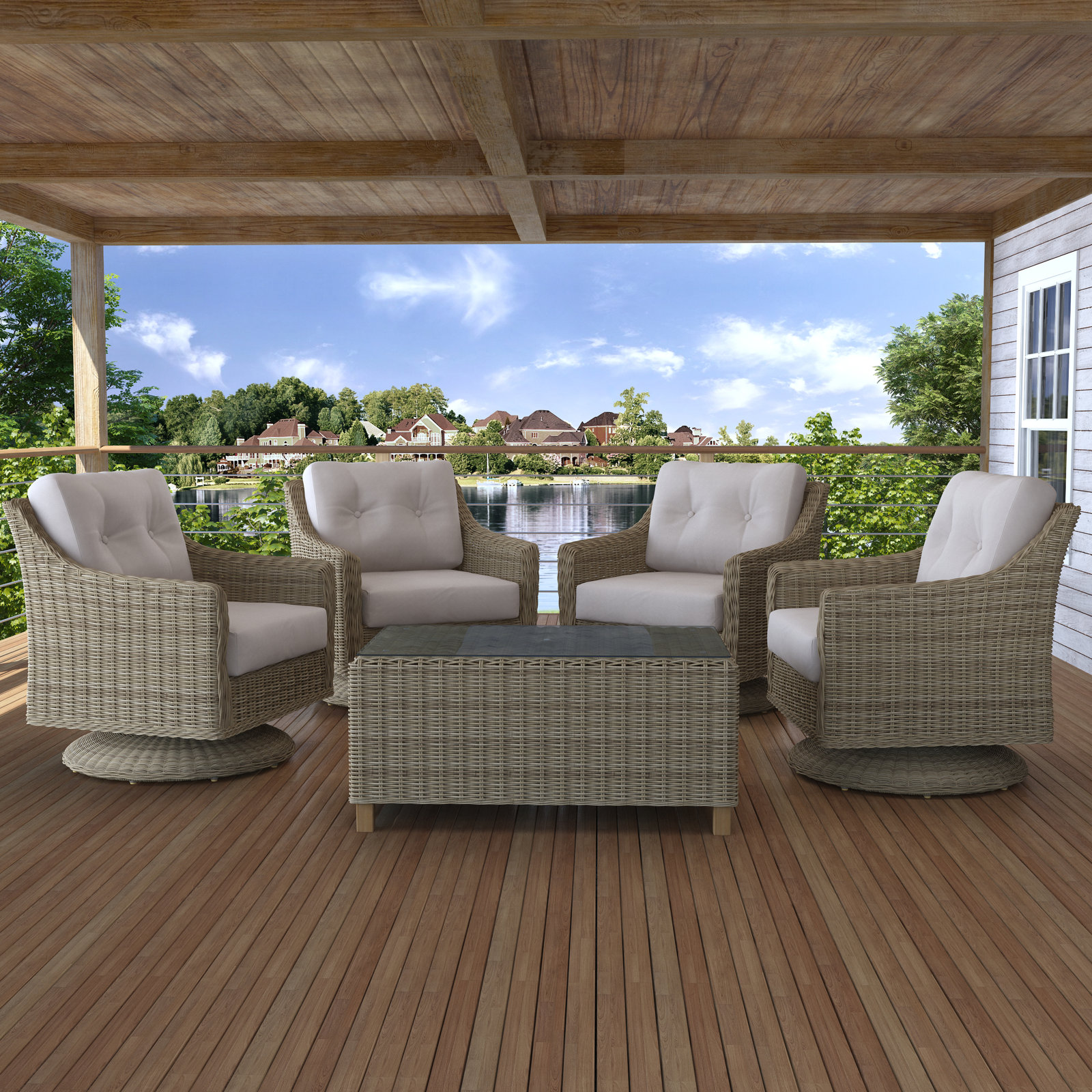 Kells Sunbrella® 4-Person Patio Swivel Seating Group