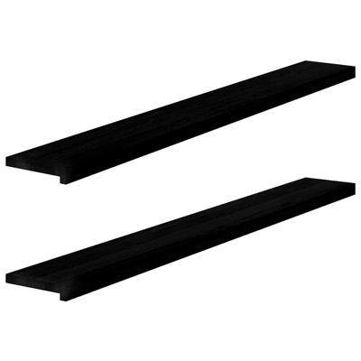 Appuis de fenêtre Vidaxl 2 pièces brun foncé 63,0 x 7,9 x 0,8 po chêne massif
