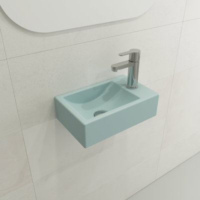 Lavabo de salle de bain rectangulaire double en argile réfractaire BOCCHI Milano