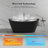 MonBlari 60" X 31.5" Acrylic Freestanding Black Soaking Bathtub with Overflow and Pop-up Drain For Bathroom-127381456-132934574