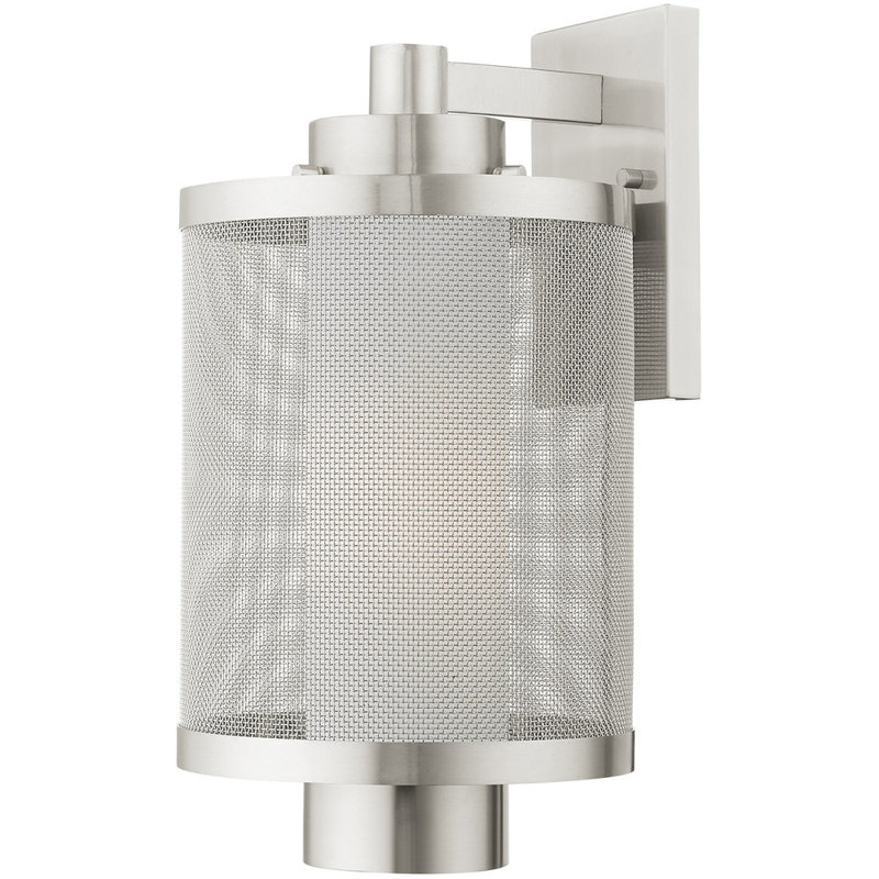 Transparent Lantern Head, Brushed Nickel, 17" H x 9" W x 9" D