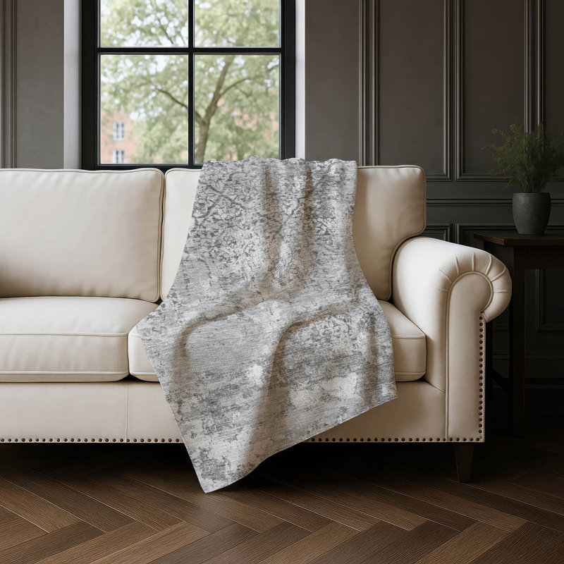 Jeté en treillis Addison lavable à la machine Sherpa ASB769 Addison, Gris