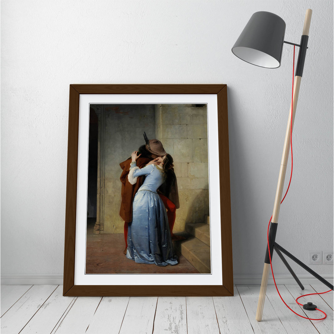 The Kiss Love Romanticism by Francesco Hayez - Single Picture Frame Print on Canvas