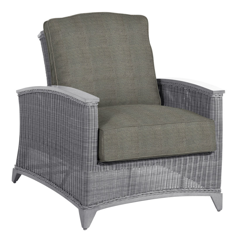 Astoria Patio Chair with Cushions, Rollo Chambray InsideOut® Linen, Welt, Astoria #24 Oyster