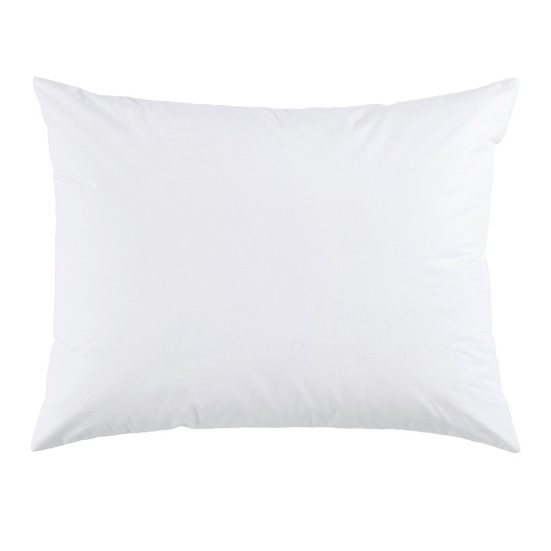 100% Cotton Shell Solid White Down Alternative Soft Pillow Insert, 20"H x 36"W, White Soft