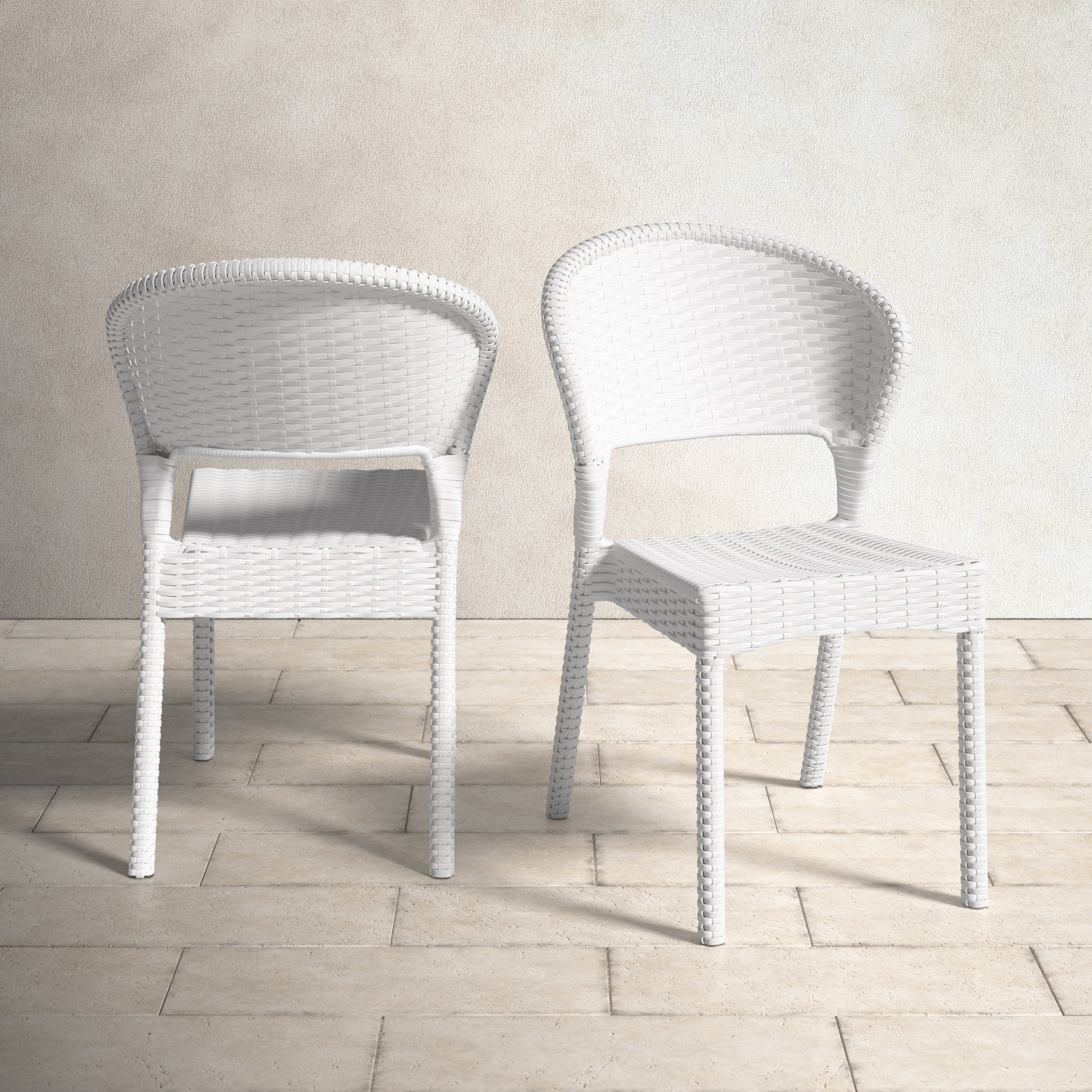 Coral Stacking Side Chair, White