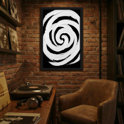 Motif abstrait en spirale noir et blanc