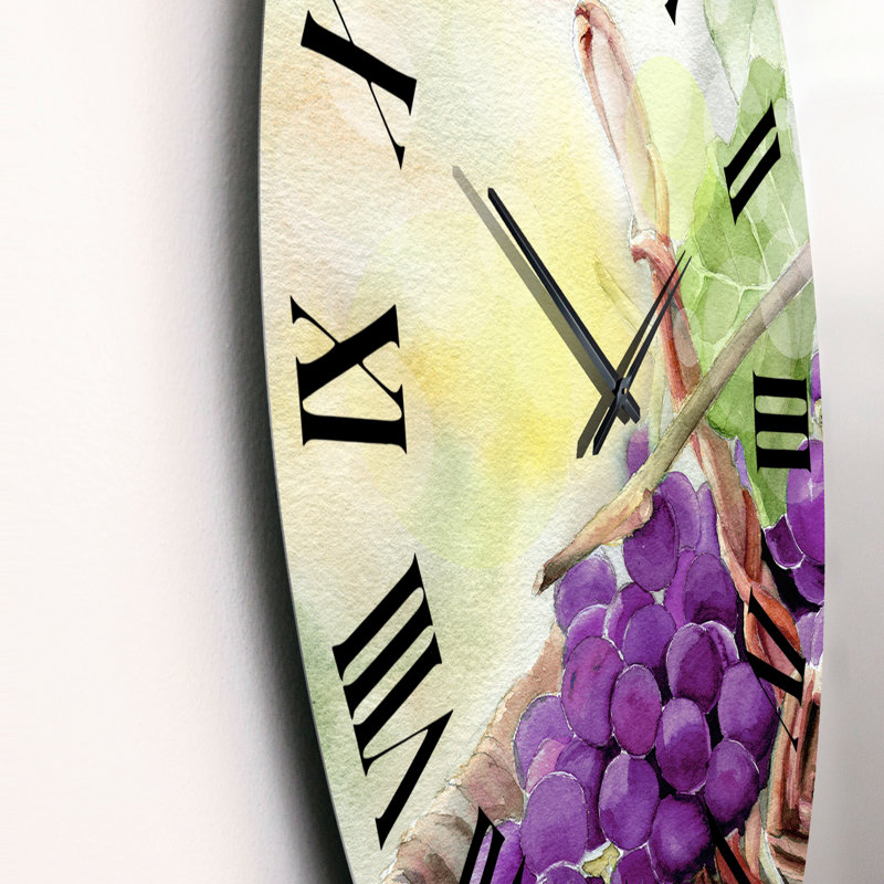 Bunch Of Purple Grapes - Traditional Wall Clock, Medium