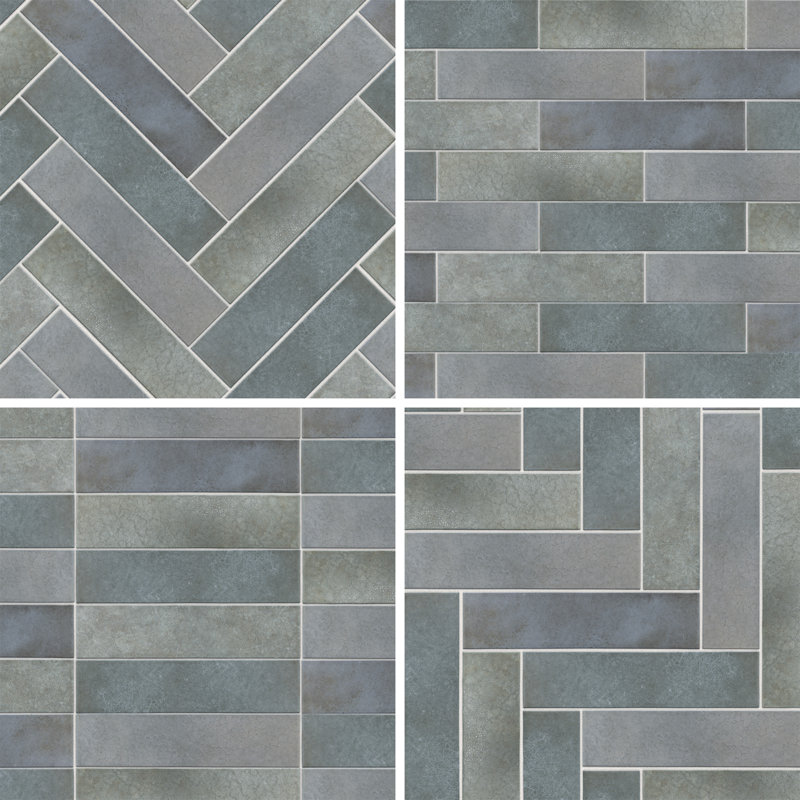 Heritage 2" x 10" Porcelain Stone Look Wall & Floor Tile, Indigo