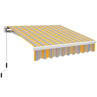 Outsunny 78.75'' W x 49.25'' D Polyester Yellow/Blue Cover Retractable Patio Awning
