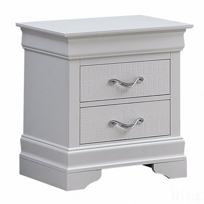 Transitional Nightstand In Silver Champagne