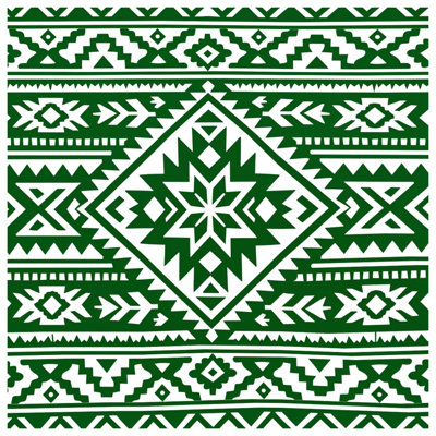 Édredon géométrique vert aztèque