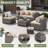5 Piece Rattan Sectional Seating Group with Cushions-1410508495